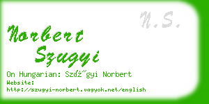 norbert szugyi business card